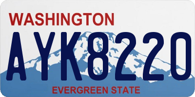 WA license plate AYK8220