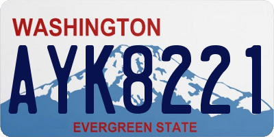 WA license plate AYK8221