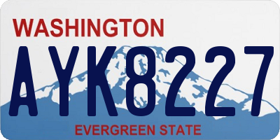 WA license plate AYK8227