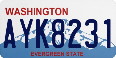 WA license plate AYK8231