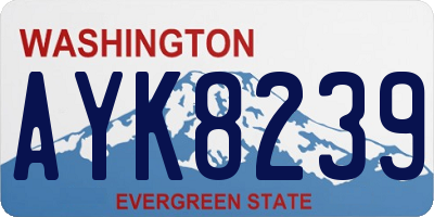 WA license plate AYK8239