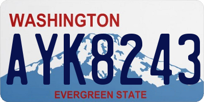WA license plate AYK8243