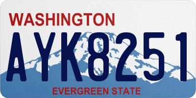 WA license plate AYK8251
