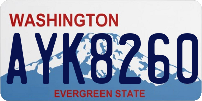 WA license plate AYK8260