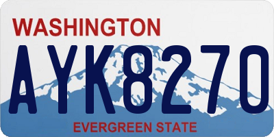 WA license plate AYK8270