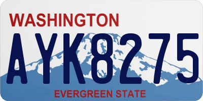 WA license plate AYK8275