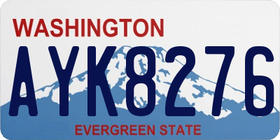 WA license plate AYK8276