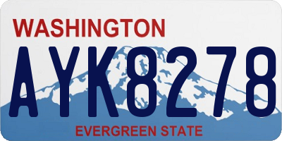 WA license plate AYK8278