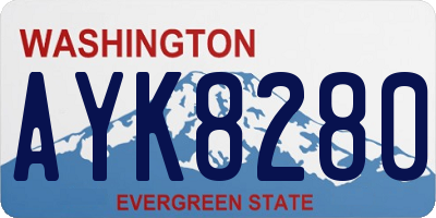 WA license plate AYK8280