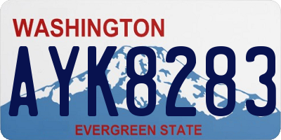 WA license plate AYK8283