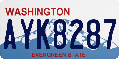 WA license plate AYK8287