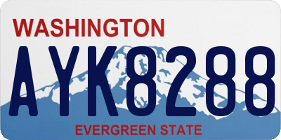 WA license plate AYK8288
