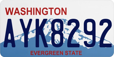 WA license plate AYK8292