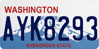 WA license plate AYK8293