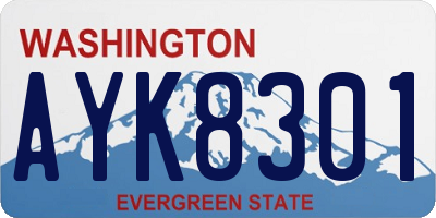WA license plate AYK8301