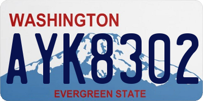 WA license plate AYK8302