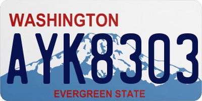 WA license plate AYK8303