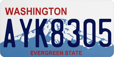 WA license plate AYK8305