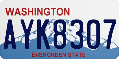 WA license plate AYK8307