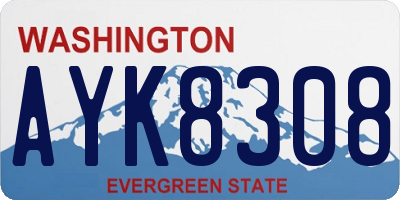 WA license plate AYK8308