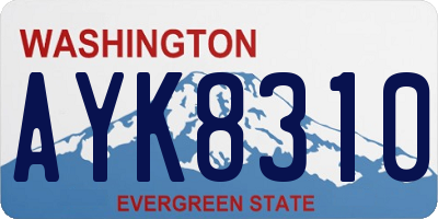 WA license plate AYK8310