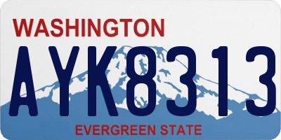 WA license plate AYK8313