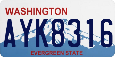 WA license plate AYK8316