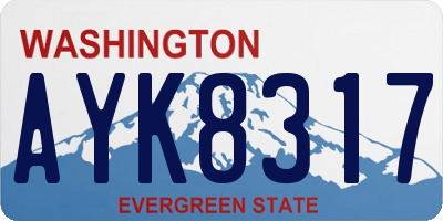 WA license plate AYK8317