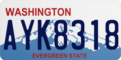 WA license plate AYK8318
