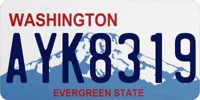 WA license plate AYK8319