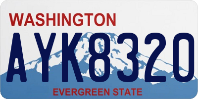 WA license plate AYK8320