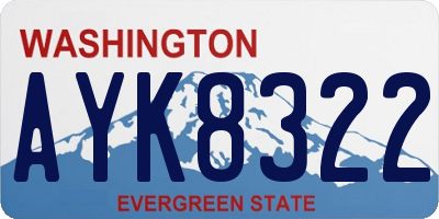WA license plate AYK8322