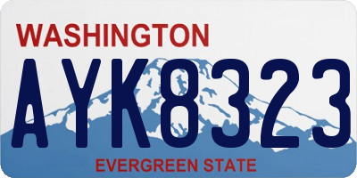 WA license plate AYK8323
