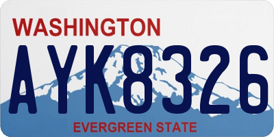 WA license plate AYK8326