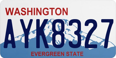 WA license plate AYK8327