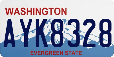 WA license plate AYK8328