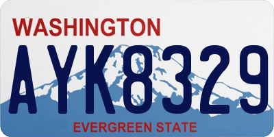 WA license plate AYK8329