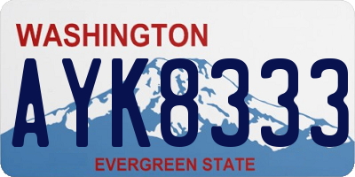 WA license plate AYK8333