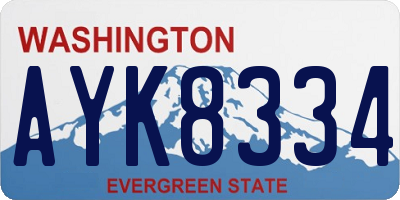 WA license plate AYK8334