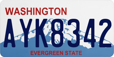 WA license plate AYK8342