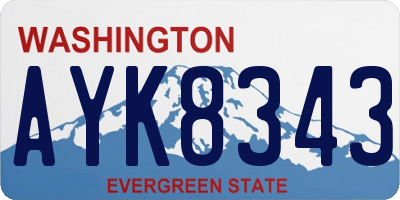 WA license plate AYK8343