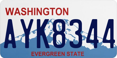 WA license plate AYK8344