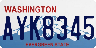 WA license plate AYK8345