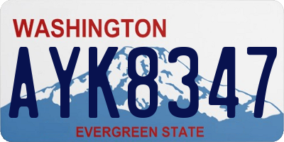 WA license plate AYK8347