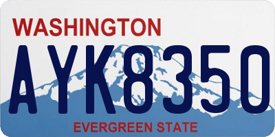 WA license plate AYK8350