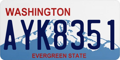 WA license plate AYK8351