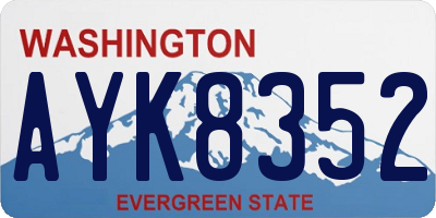 WA license plate AYK8352