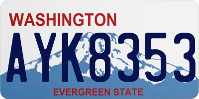 WA license plate AYK8353