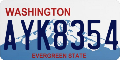 WA license plate AYK8354