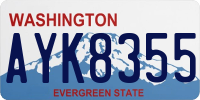 WA license plate AYK8355